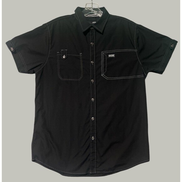 Most Official Seven M07 Men’s Shirt Medium Black Button Up Utility Style - Picture 1 of 4